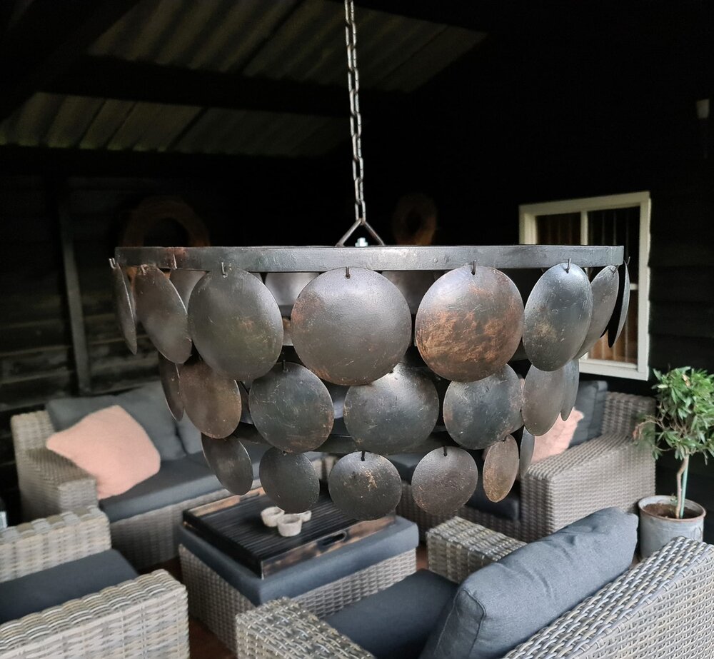 Schijfjeslamp hanglamp zwart (doorsnee  60cm)