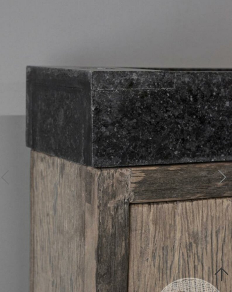 Toilet meubel oud hout inclusief granieten spoelbak 