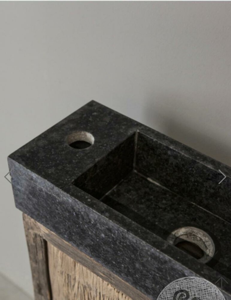 Toilet meubel oud hout inclusief granieten spoelbak 