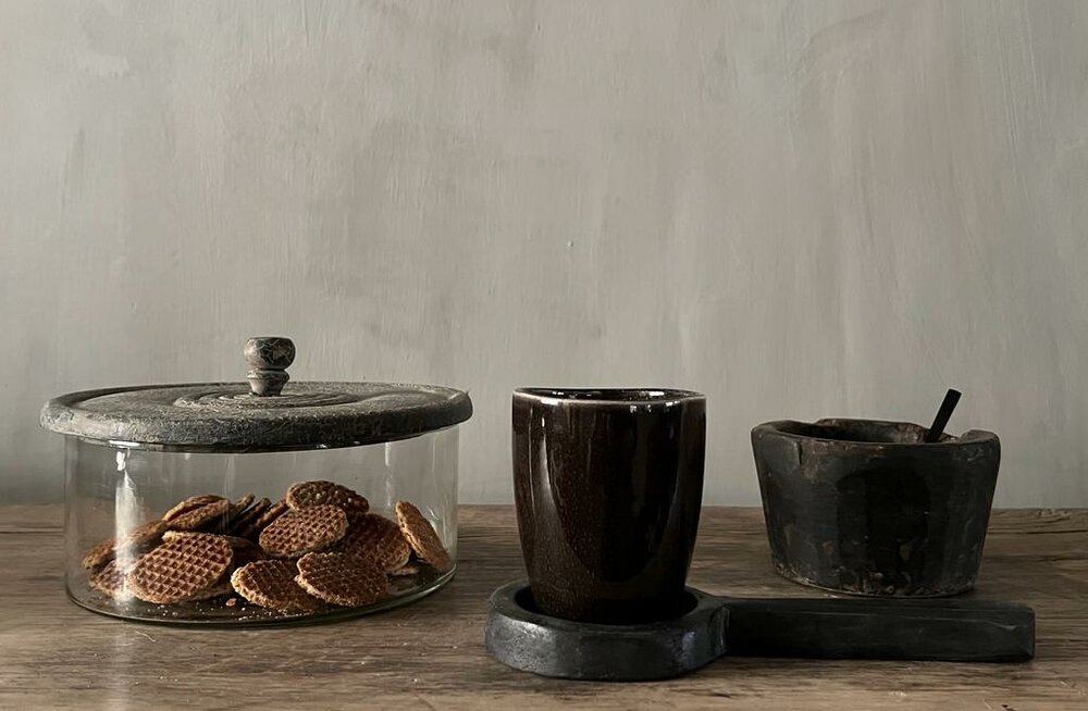 Koektrommel classic, koektrommel grey deksel, glazen koektrommel 