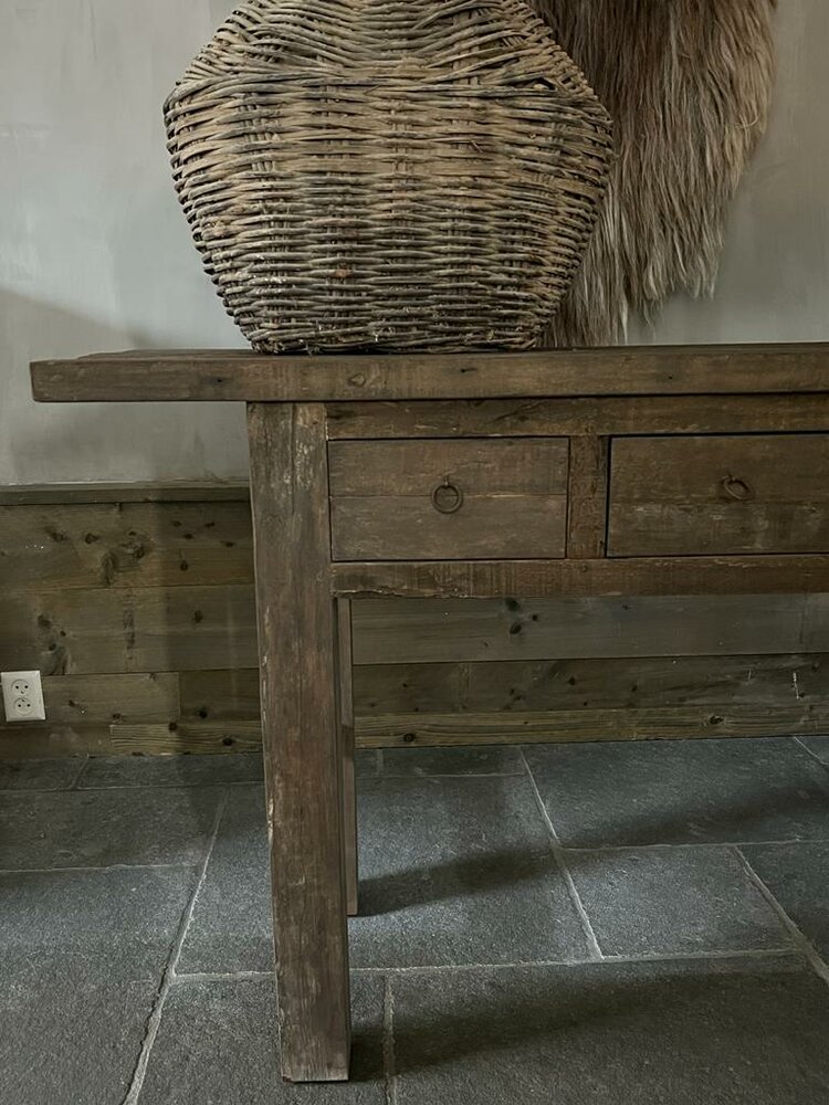 Sidetable driftwood 3 lades (140cm) GERESERVEERD 