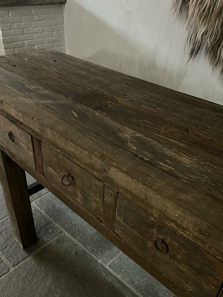 Sidetable driftwood 3 lades (140cm) GERESERVEERD 
