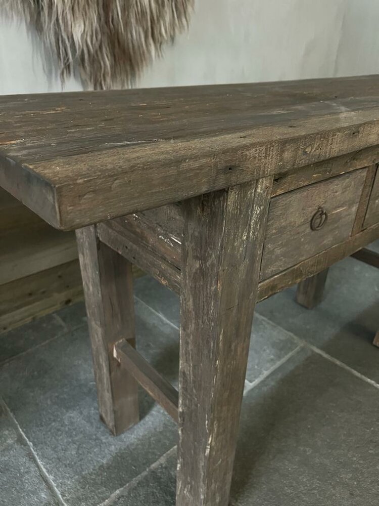 Sidetable driftwood 3 lades (140cm) GERESERVEERD 
