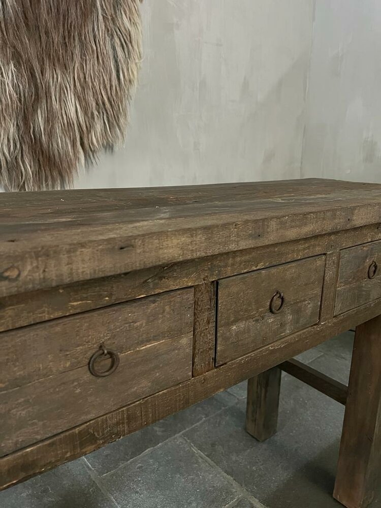 Sidetable driftwood 3 lades (140cm) GERESERVEERD 