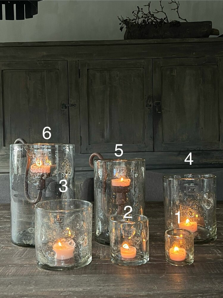 Windlicht metal chips 10/10 Puur wonen