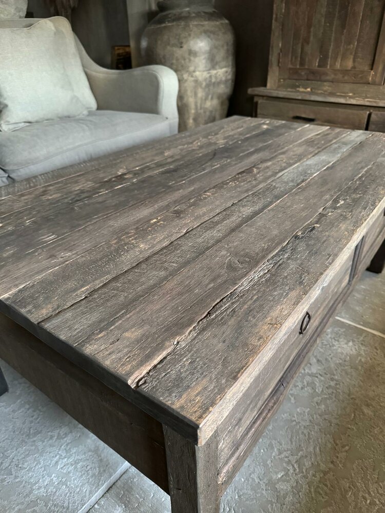 Salontafel Driftwood met 2 lades 130x75cm 