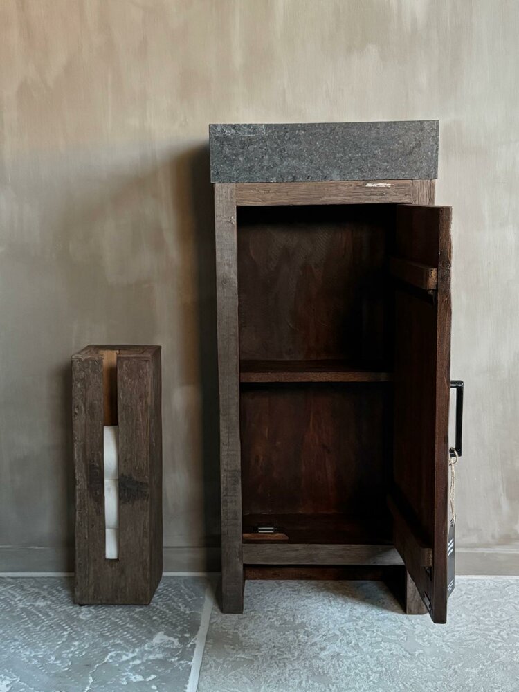 Toilet meubel oud hout inclusief granieten spoelbak 