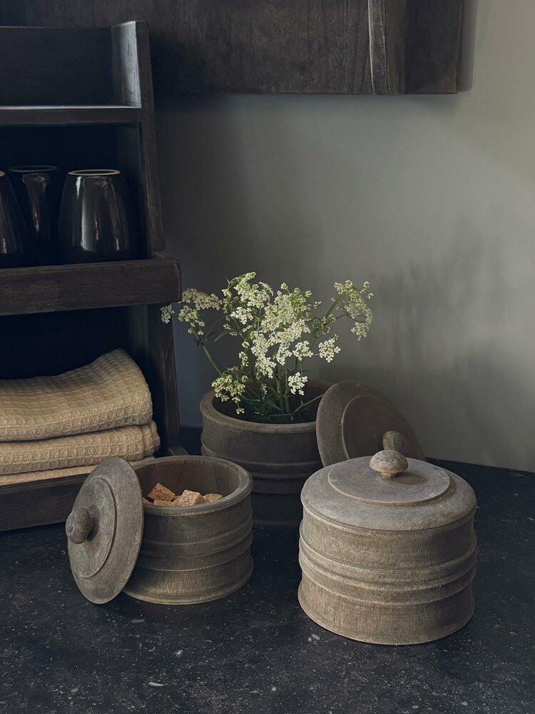 Houten potjes Dimas Luksa (set 3 stuks)