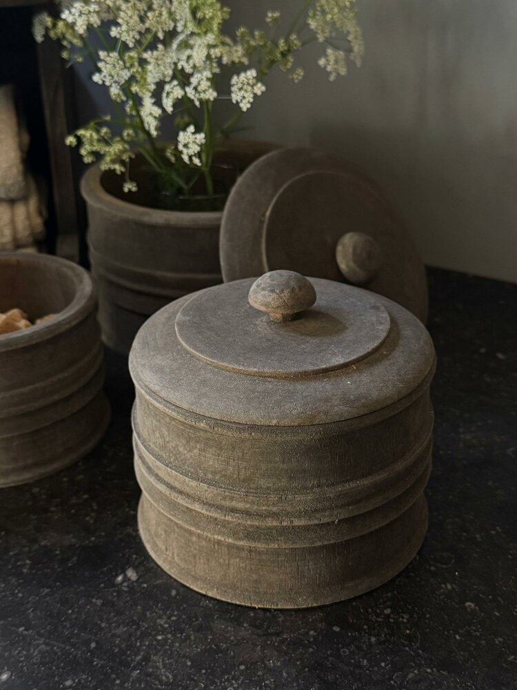 Houten potjes Dimas Luksa (set 3 stuks)