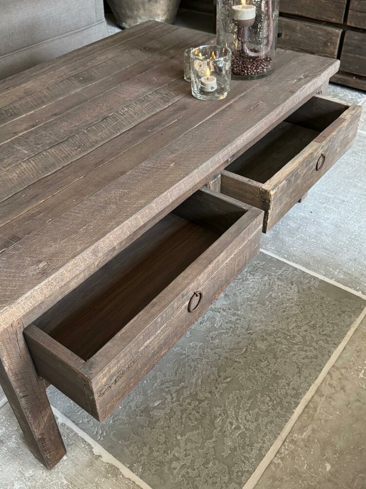 Salontafel Driftwood met 2 lades 120x60cm 