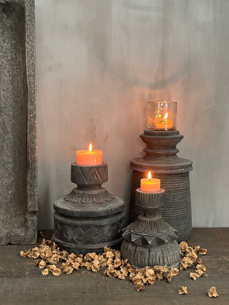 Houten Kandelaar Andi Luksa
