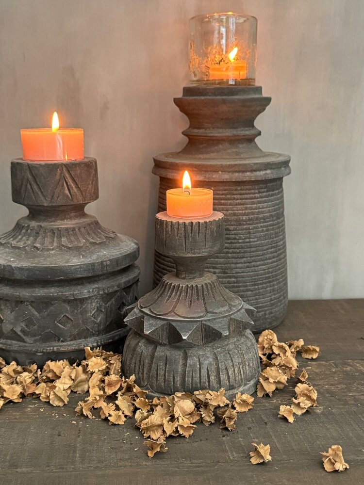 Houten Kandelaar Andi Luksa