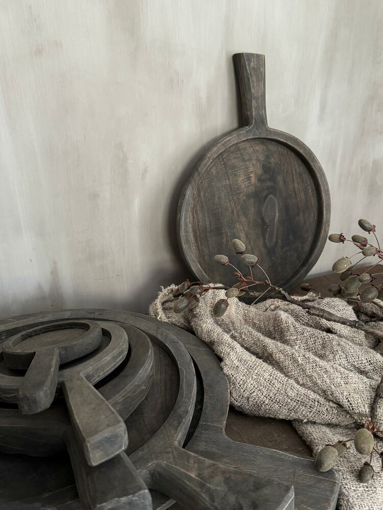 Houten onderzetter/ serveerplank/ plank met handvat/ chopping board 30cm