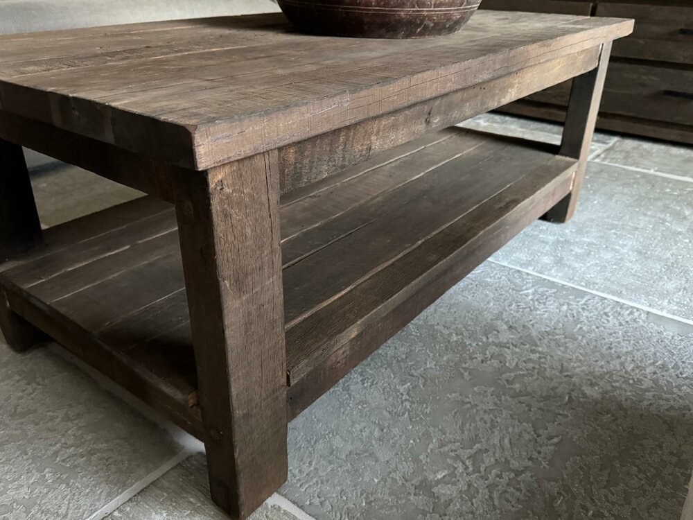 Salontafel Driftwood met onderblad  120x60cm C 