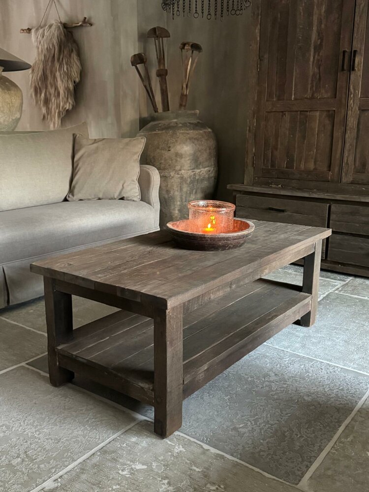 Salontafel Driftwood met onderblad  120x60cm C 