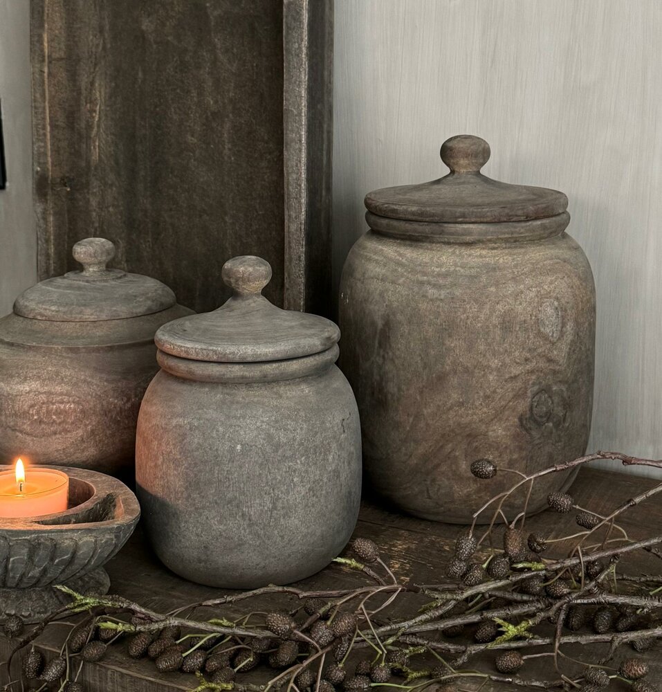 Houten pot met deksel Halima L