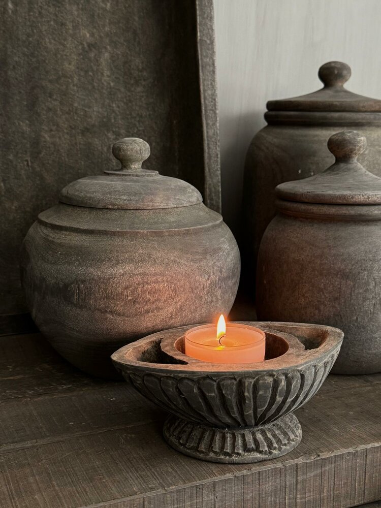 Houten pot met deksel Abdur S