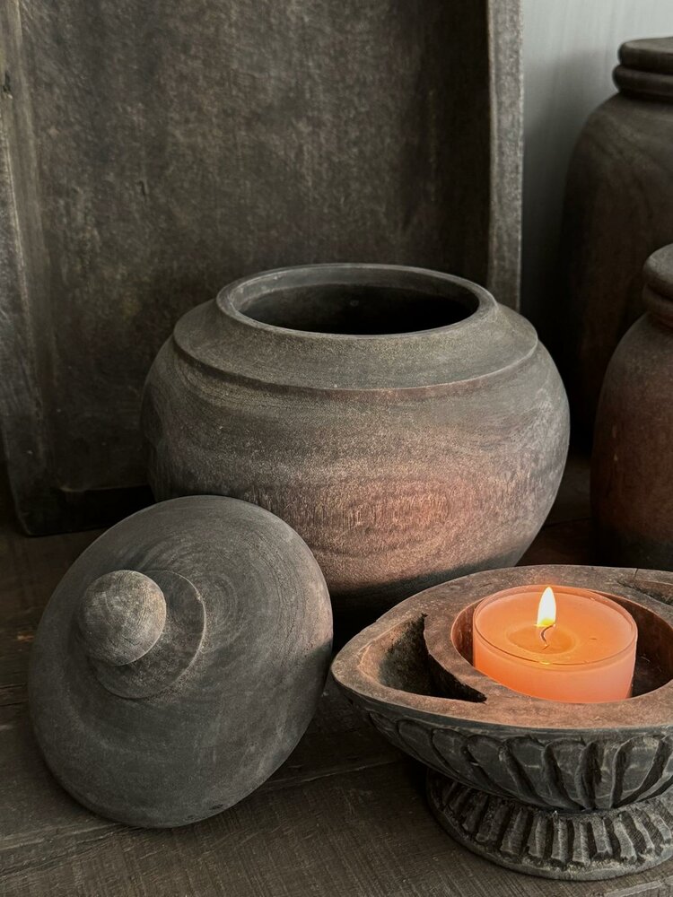 Houten pot met deksel Abdur S