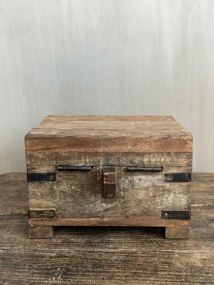 Houten kistje oud hout | Houten kistje truckwood  D small