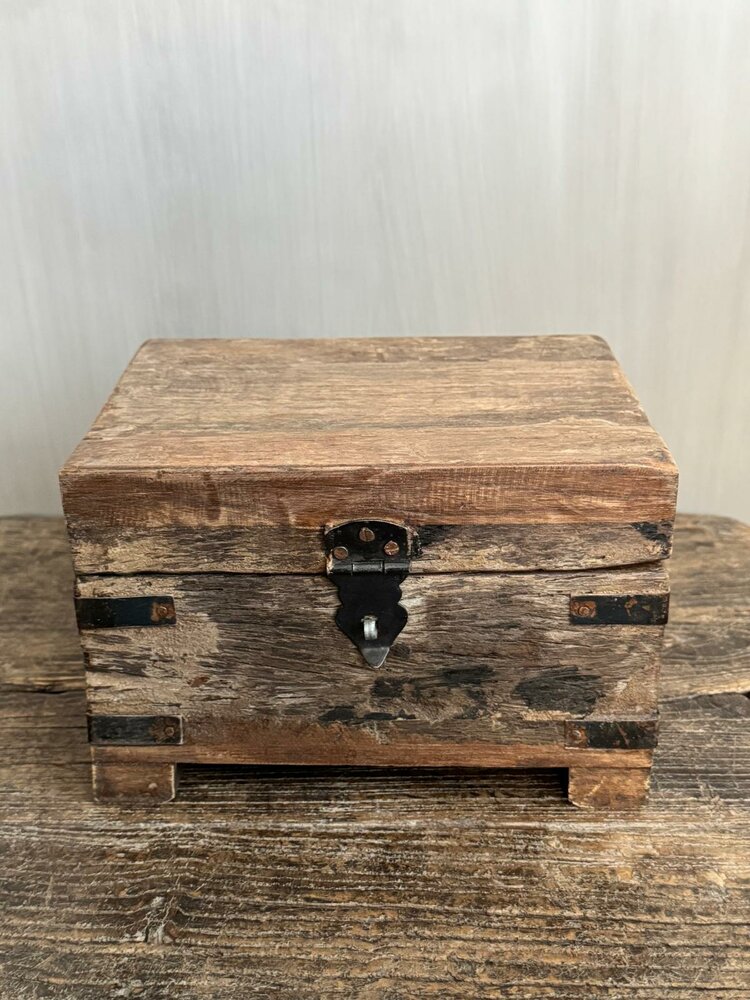 Houten kistje oud hout | Houten kistje truckwood  D small