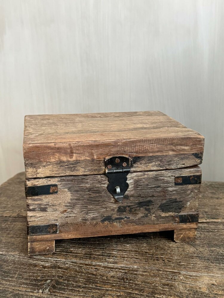 Houten kistje oud hout | Houten kistje truckwood  D small