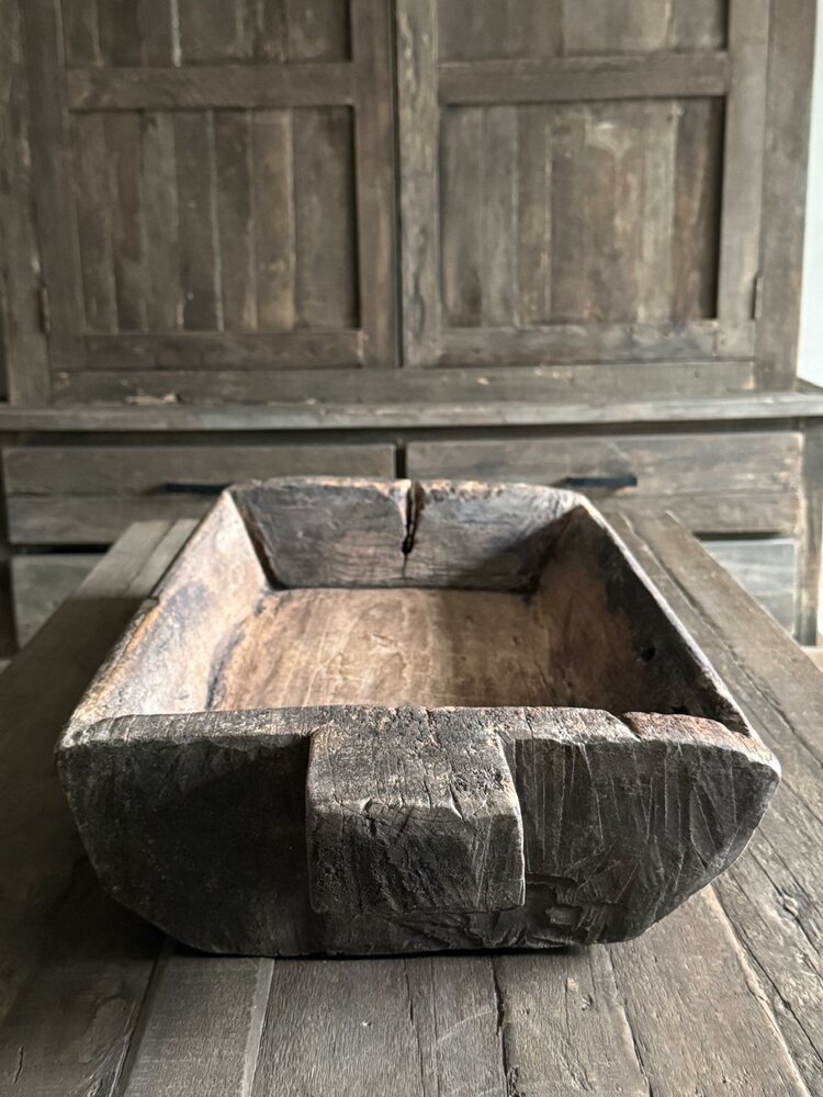 Houten bak met handvat | houten schaal met handvat 2