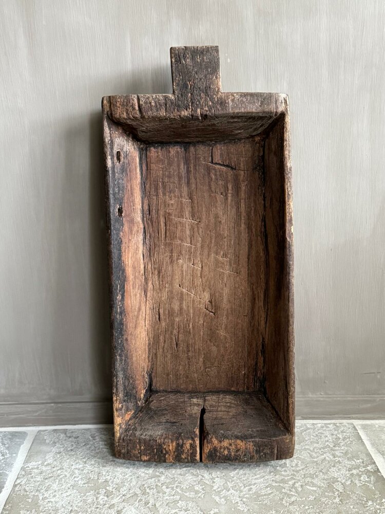 Houten bak met handvat | houten schaal met handvat 2