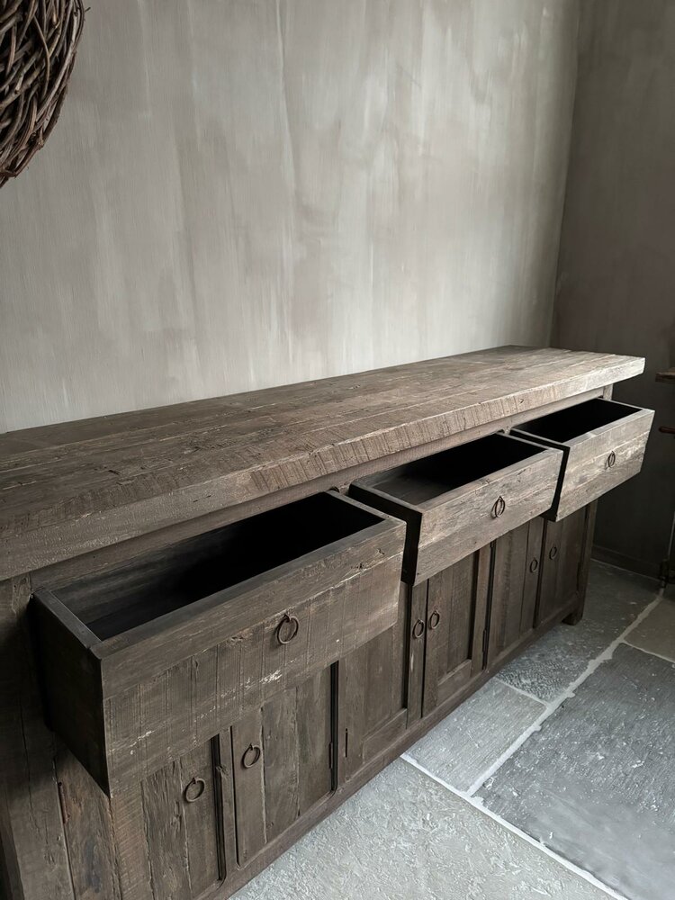 Dressoir groot 6- deurs Driftwood 