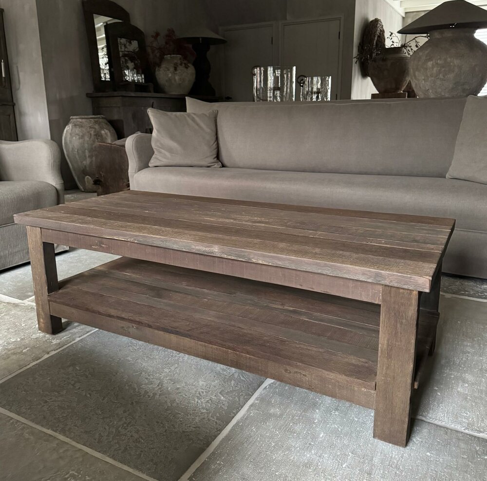 Salontafel Driftwood met onderblad 140x60cm 