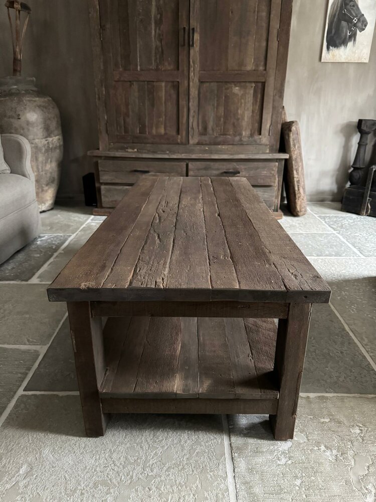 Salontafel Driftwood met onderblad 140x60cm 
