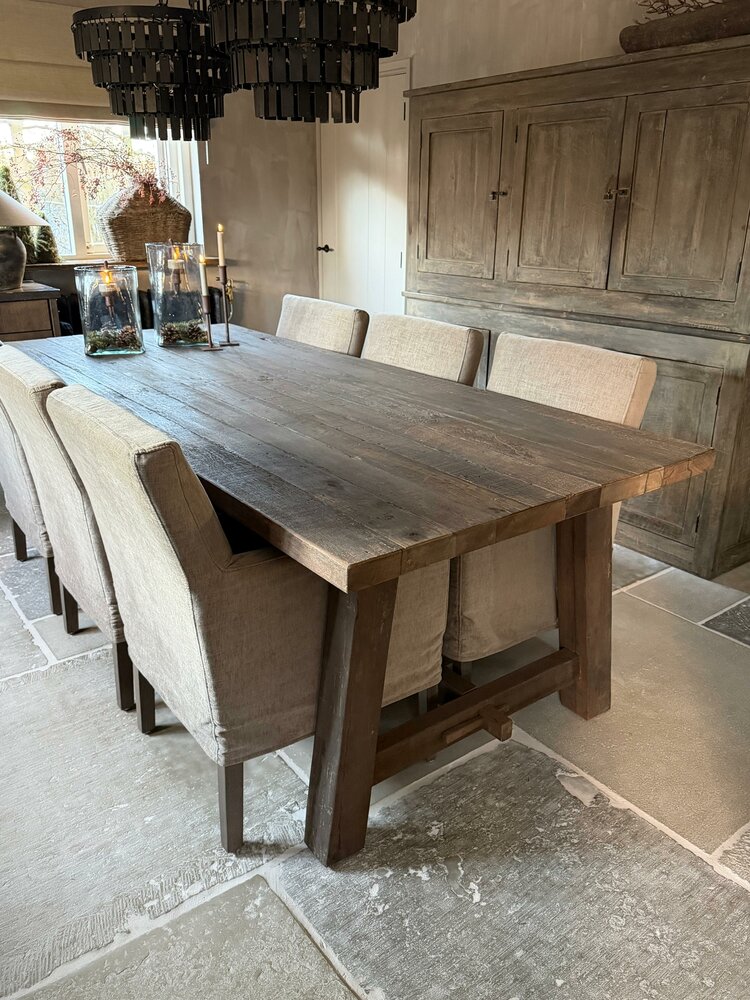 Eettafel Driftwood A poot| Landelijke eettafel met A poot (via bestelling)