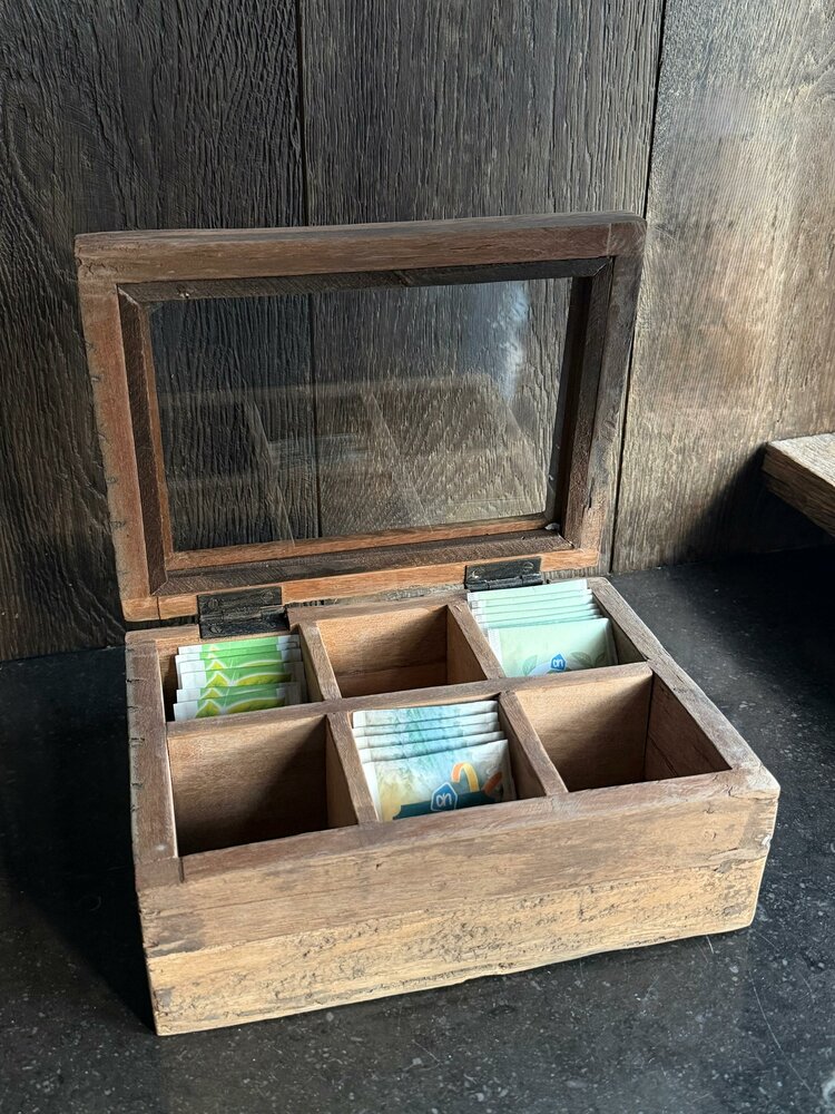 Oud houten theedoos | Teabox Lena