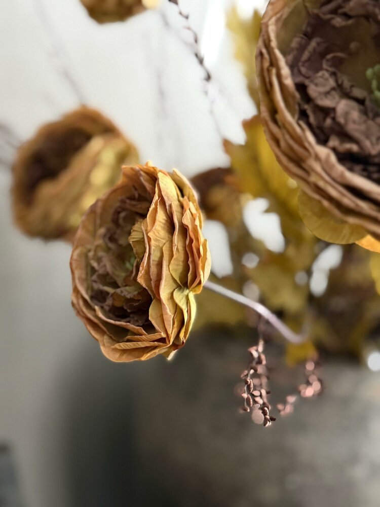 Ranuculus Grande Green| Ranonkel roest- groen kunsttak 