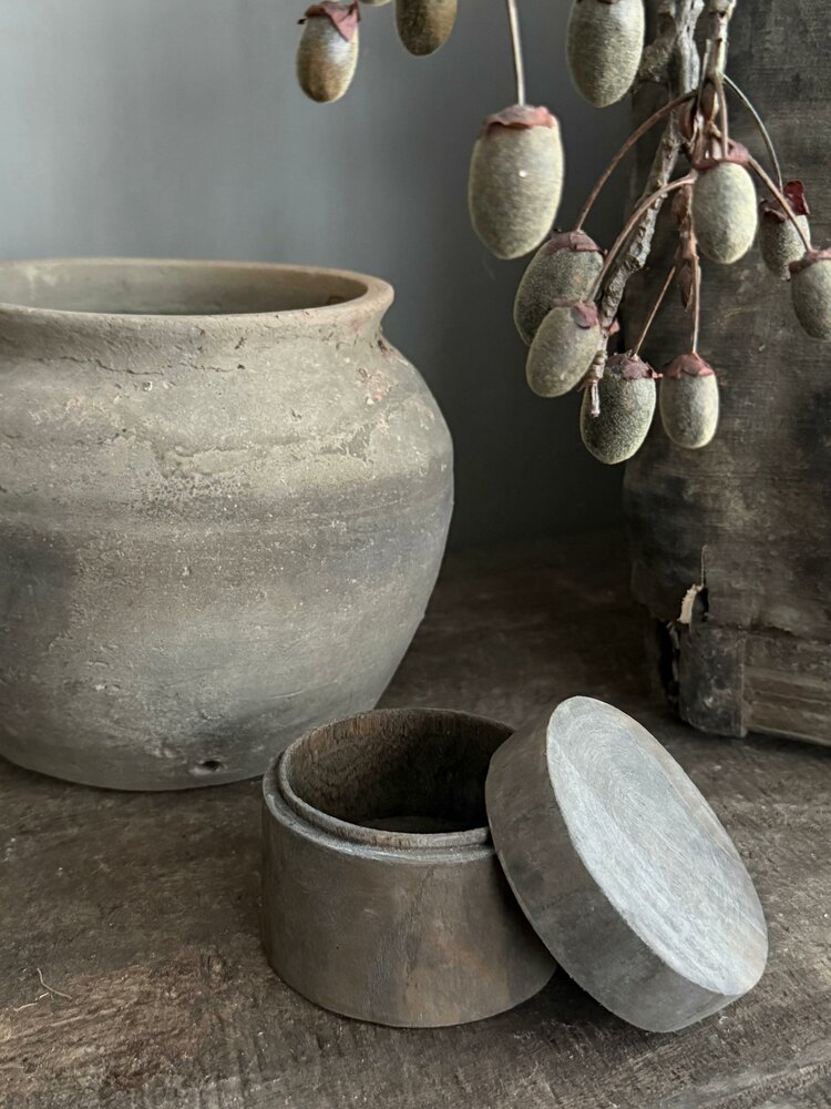 Houten potje met deksel