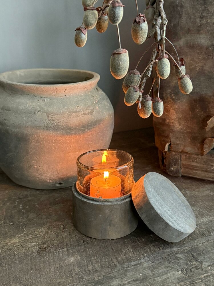 Houten potje met deksel