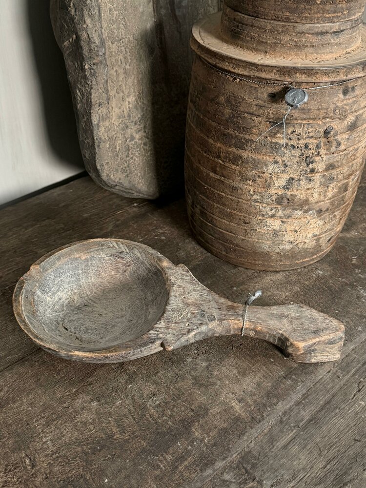 Unieke oude houten lepel Hoffz H1 GERESERVEERD 