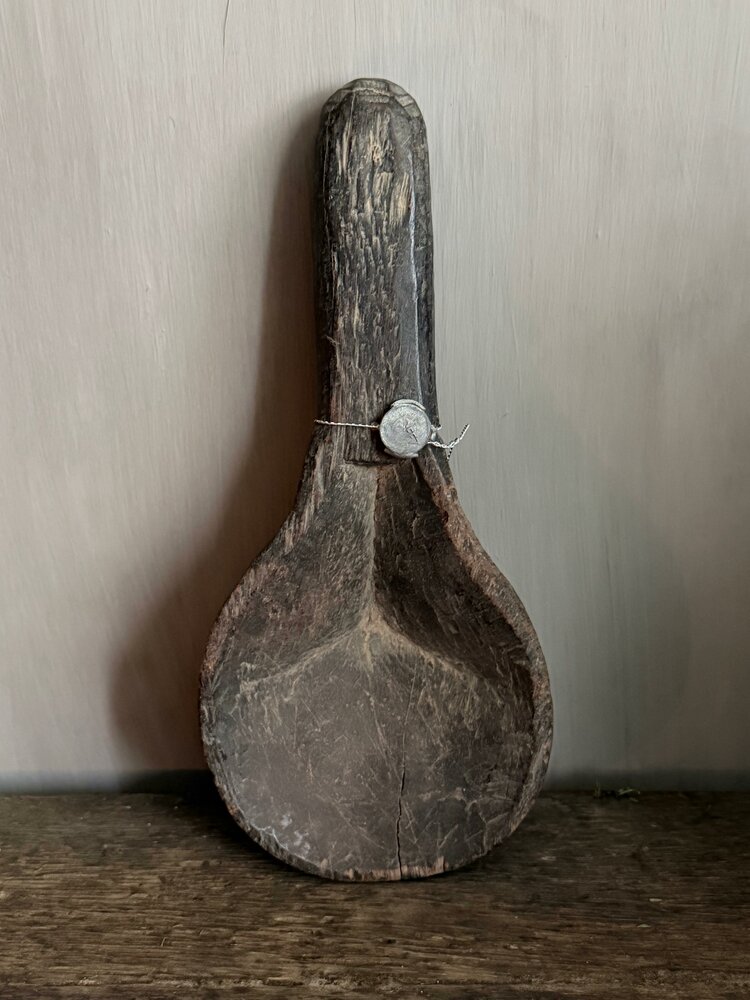 Unieke oude houten lepel Hoffz H2 GERESERVEERD 