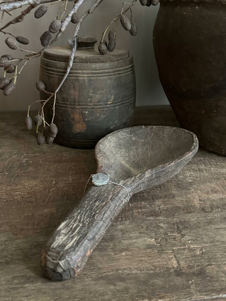 Unieke oude houten lepel Hoffz H2 GERESERVEERD 