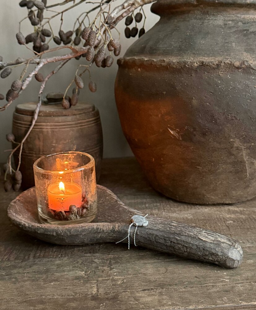 Unieke oude houten lepel Hoffz H2 GERESERVEERD 