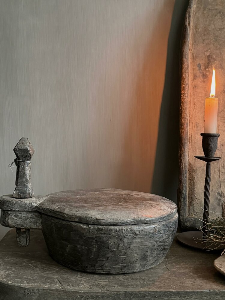 Unieke houten kom met deksel Hoffz L