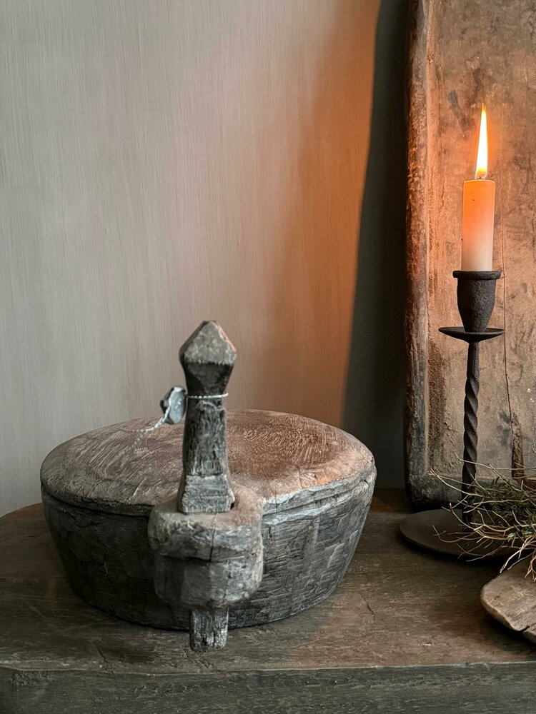 Unieke houten kom met deksel Hoffz L