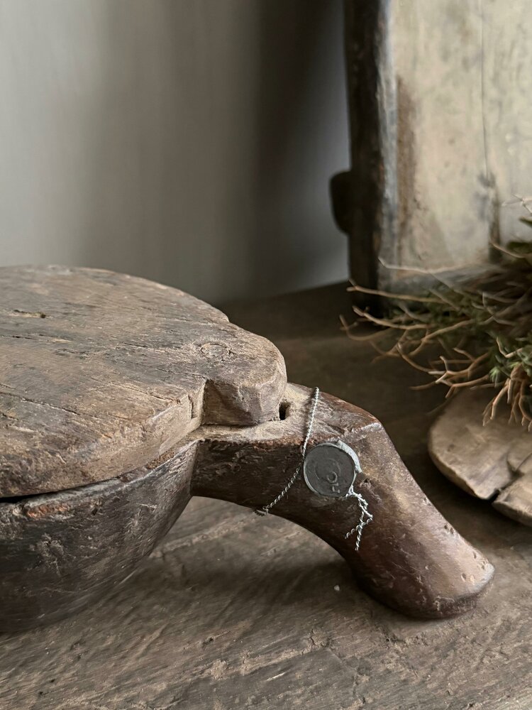 Unieke houten kom met deksel Hoffz M