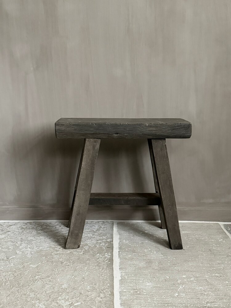 Oud houten kruk Old Barn 45cm D
