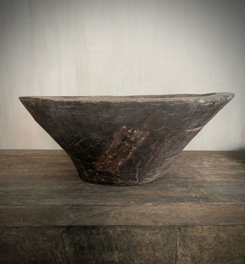 Oude houten vijzel Hoffz