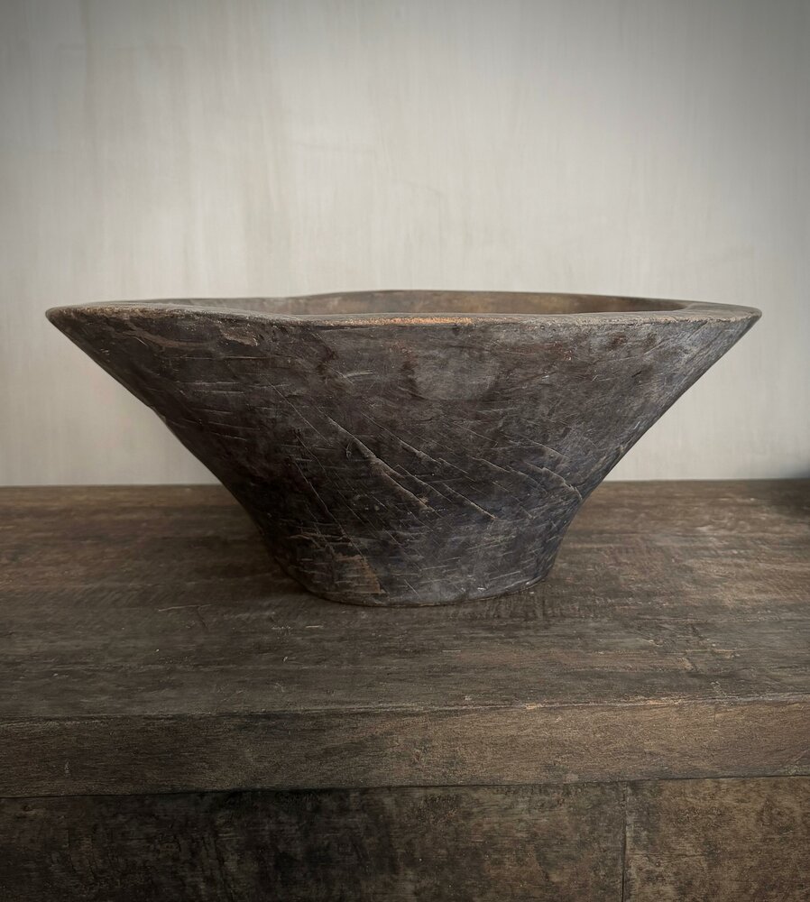 Oude houten vijzel Hoffz