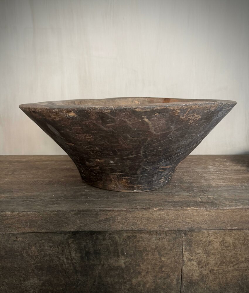 Oude houten vijzel Hoffz