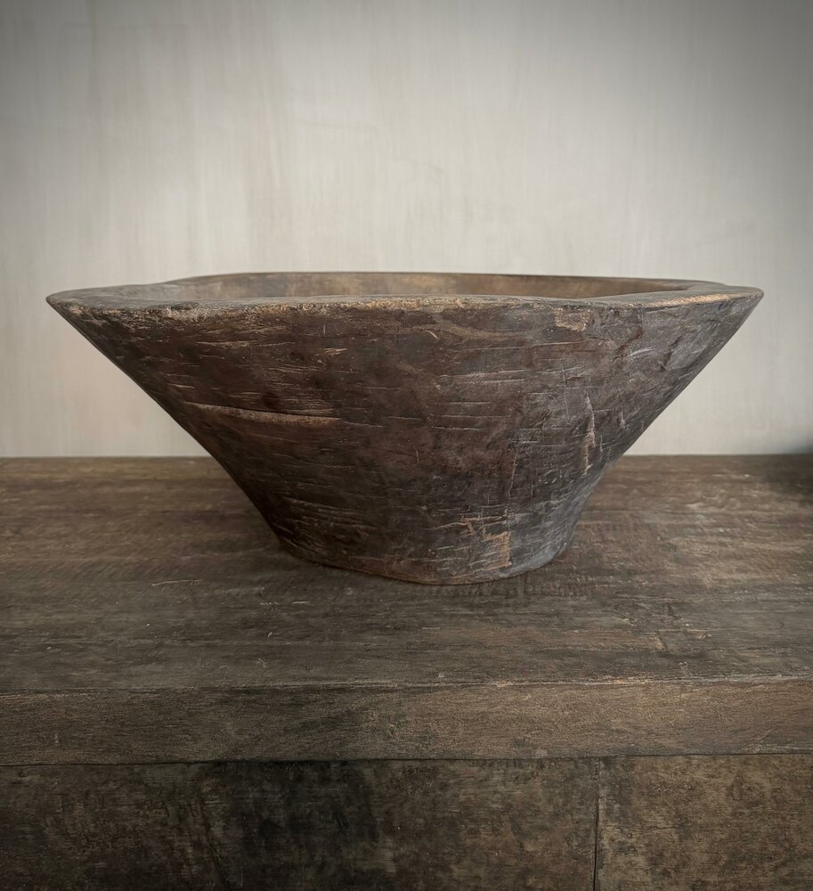 Oude houten vijzel Hoffz