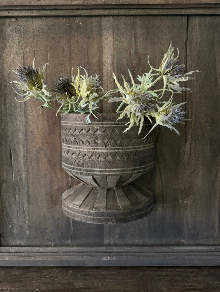 Houten wandpaneel met houten pot Luksa (afhalen)