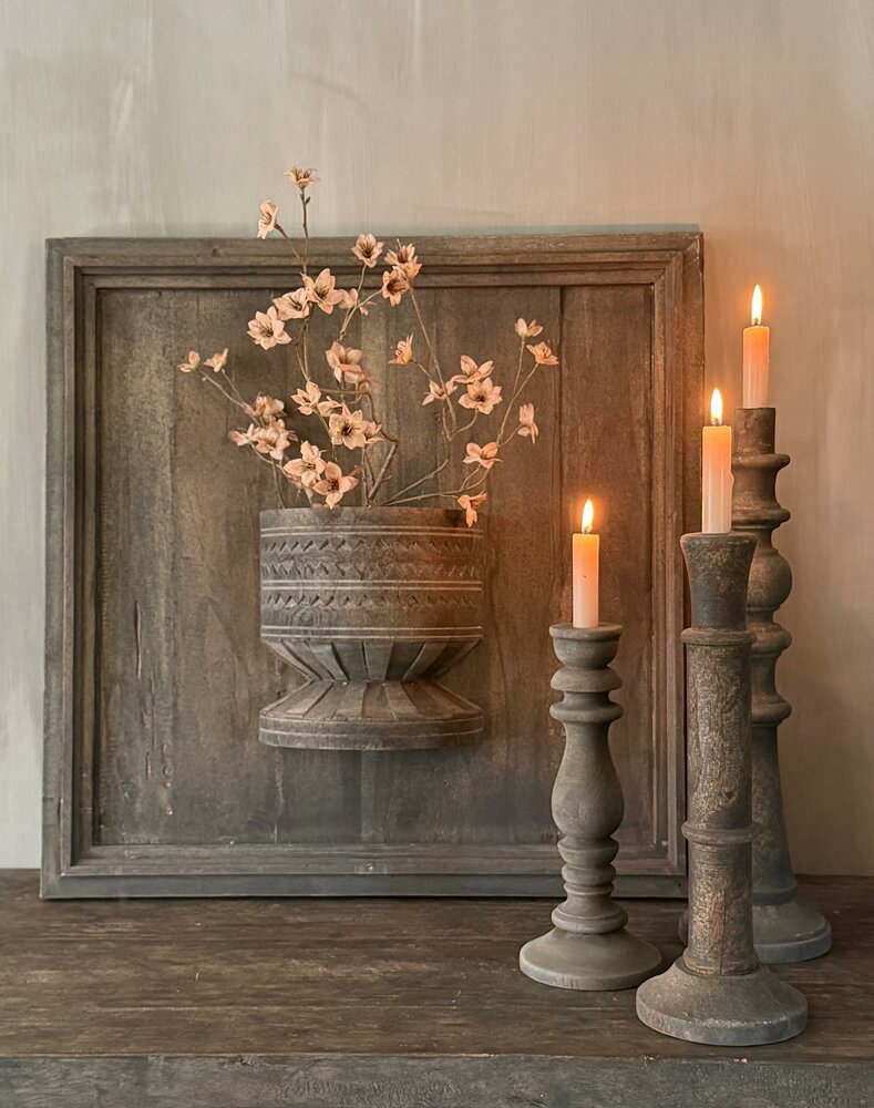 Houten wandpaneel met houten pot Luksa (afhalen)