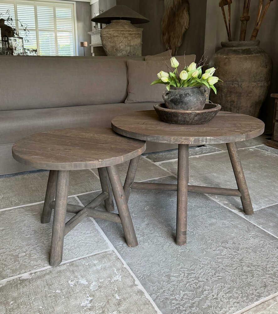 Ronde salontafel set Driftwood 